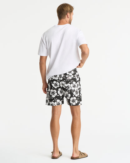 Mens - Classic Short Shorts - Hibiscus Black