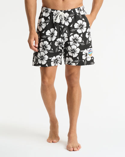 Mens - Classic Short Shorts - Hibiscus Black