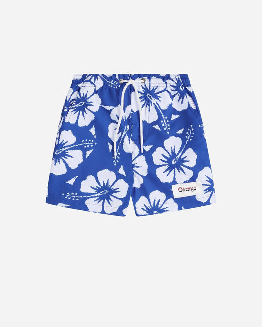 Boys Classic Swim Short - Hibiscus Indigo