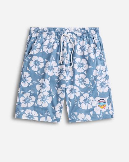 Mens - Classic Shorts - Hibiscus Steel