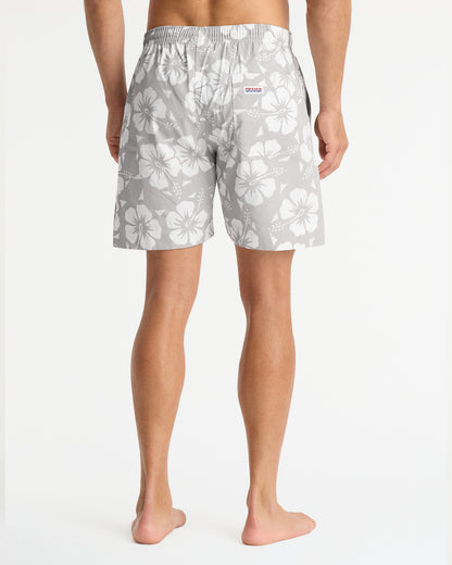 Mens - Classic Short Shorts - Hibiscus Cool Grey