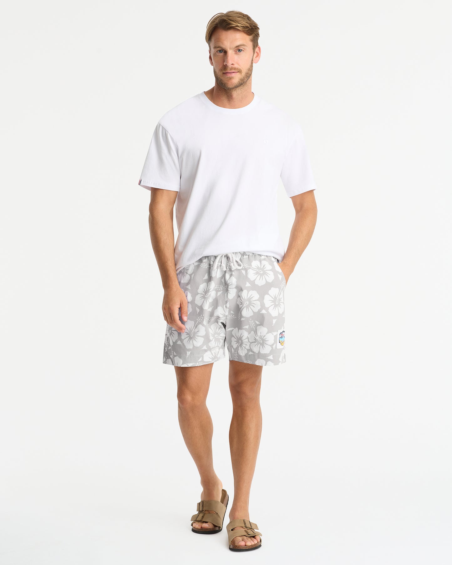 Mens - Classic Short Shorts - Hibiscus Cool Grey