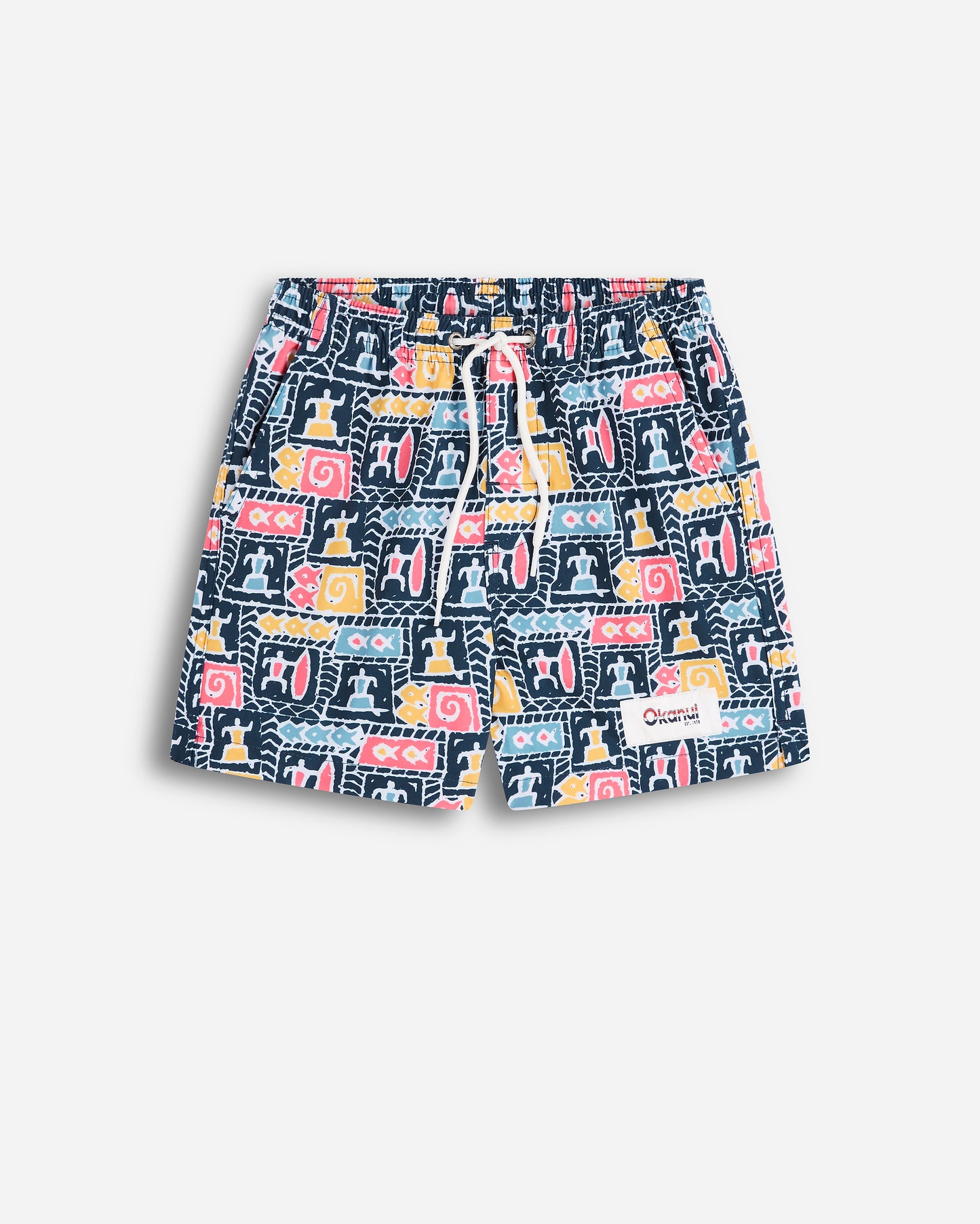 Boys - Stretch Swim Short - Surfer Swim Short - Navy Multi