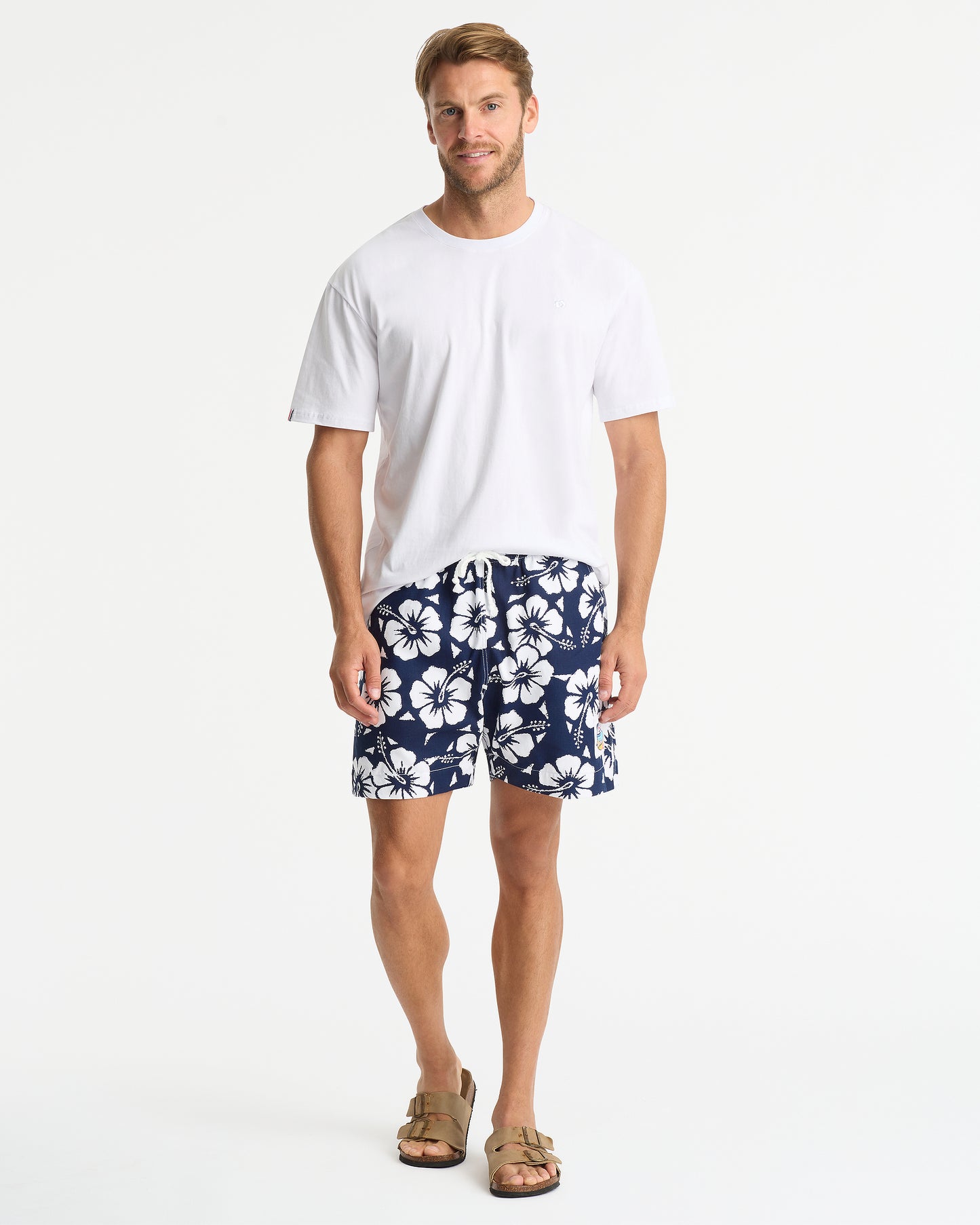 Mens - Classic Short Shorts - Hibiscus Navy