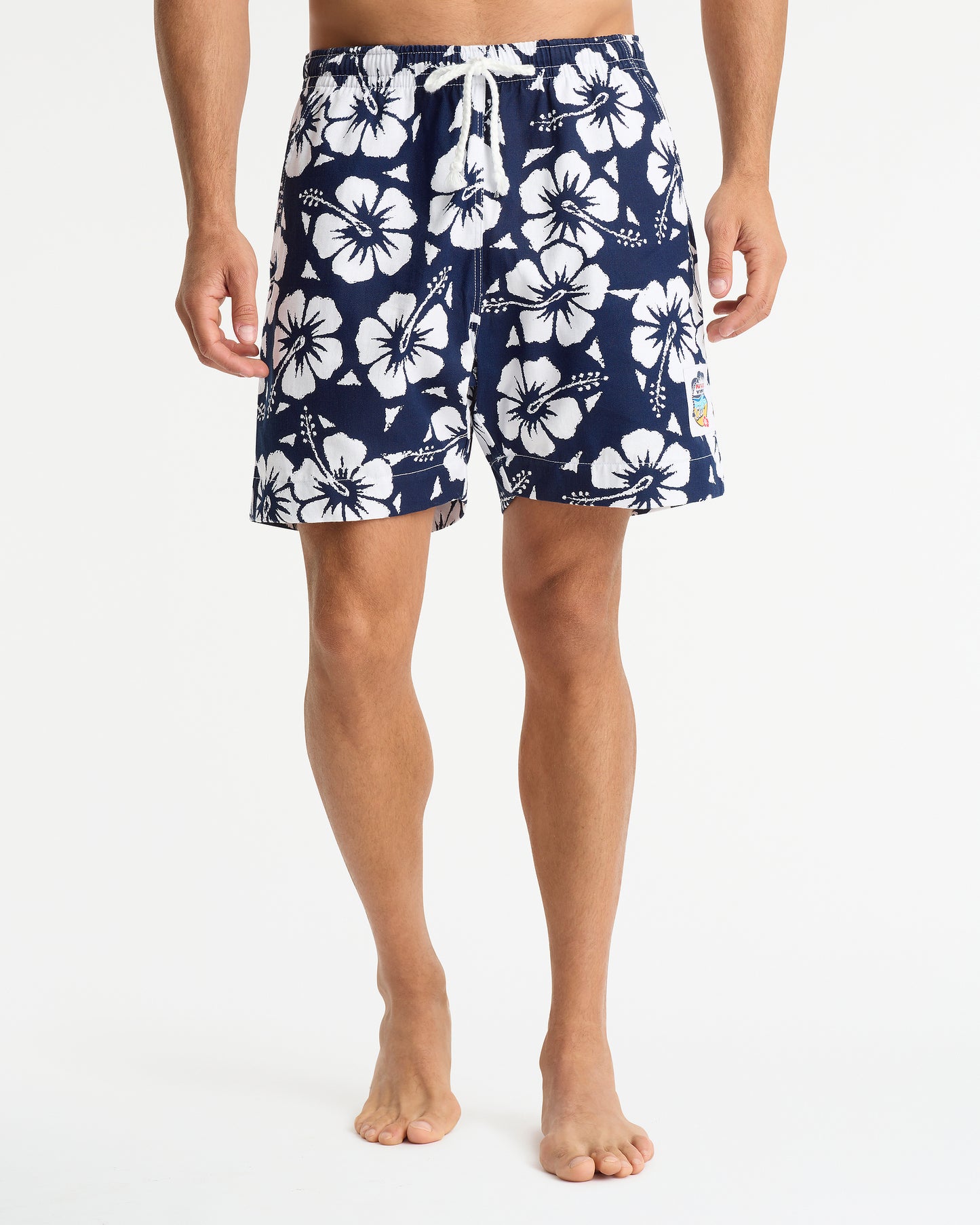 Mens - Classic Short Shorts - Hibiscus Navy