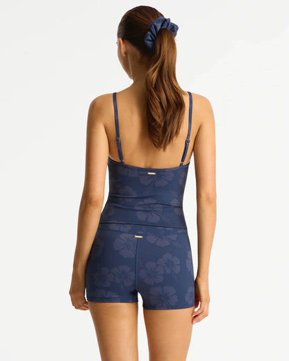 Active Swim Tank - Tonal Hibiscus Navy