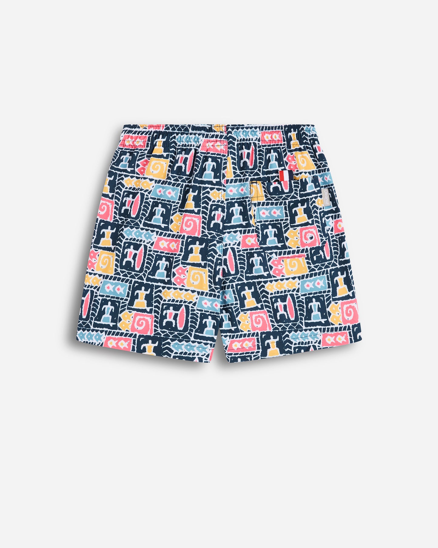 Boys - Stretch Swim Short - Surfer Swim Short - Navy Multi