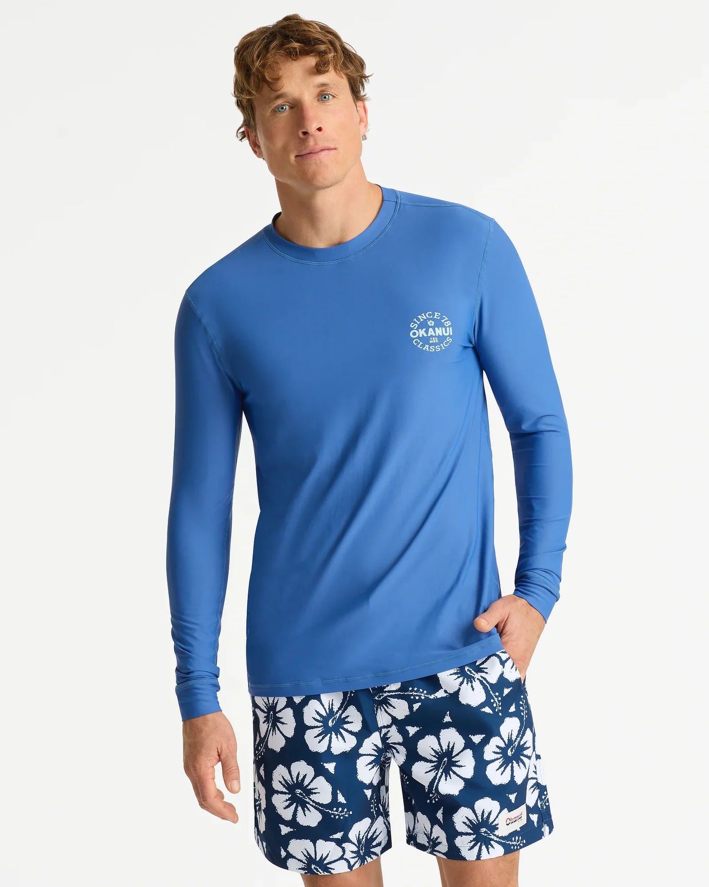 Mens Ikon Long Sleeve Rashie - Indigo