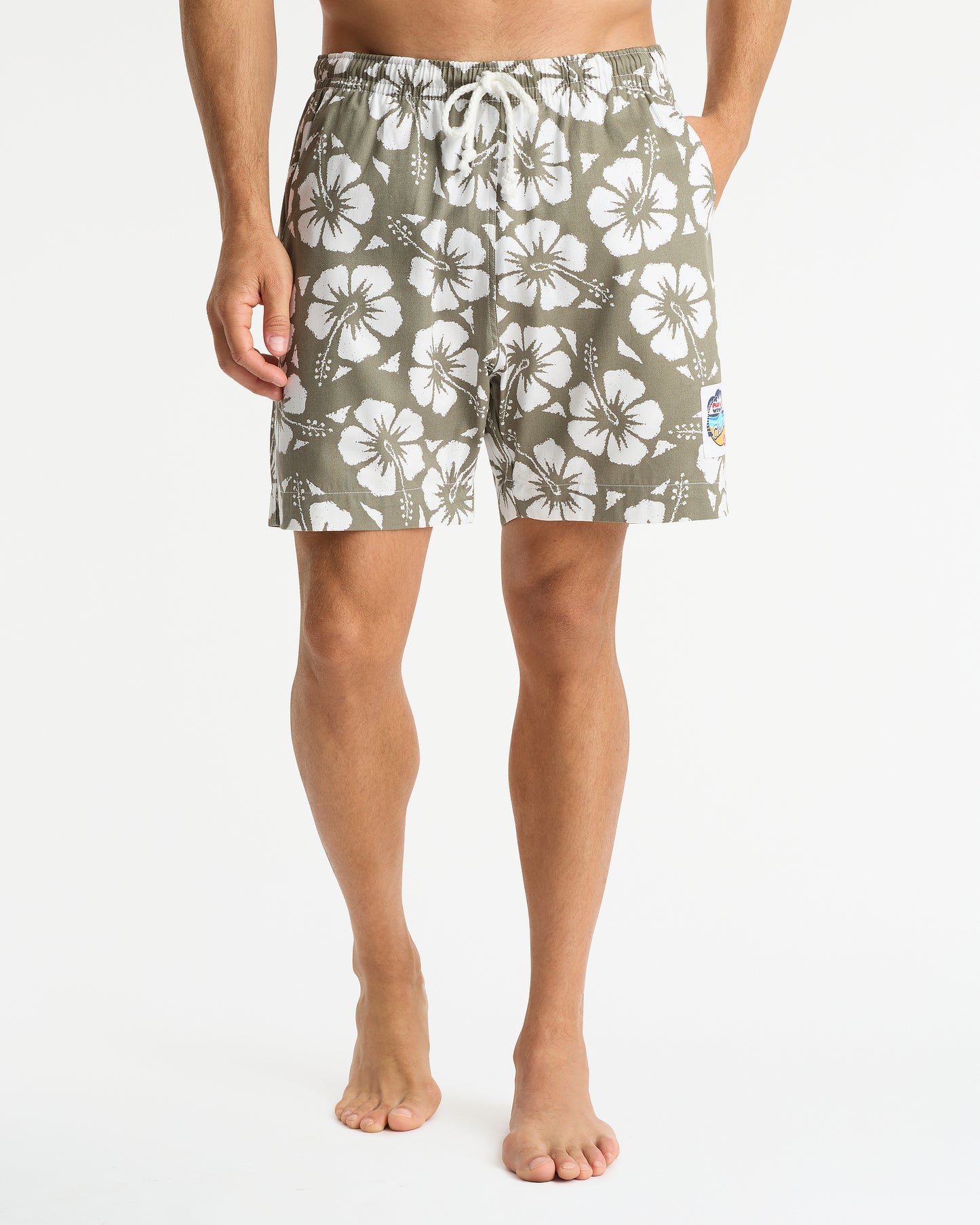 Mens - Classic Short Shorts - Hibiscus Olive