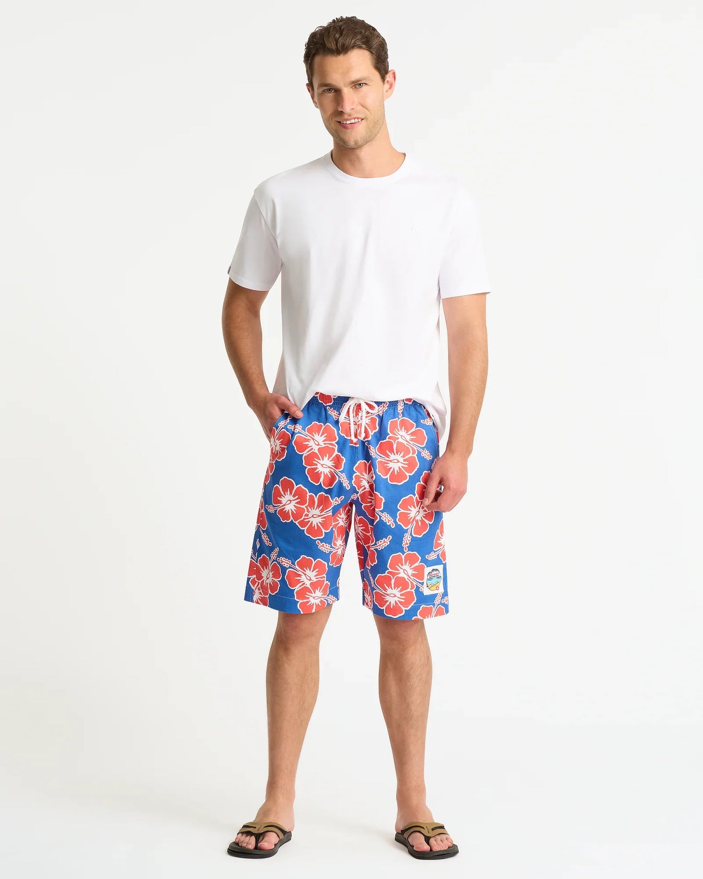 Mens Classic Short - Tri Colour Indigo Rose White