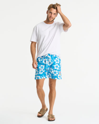 Mens - Classic Short Shorts - Hibiscus Sky