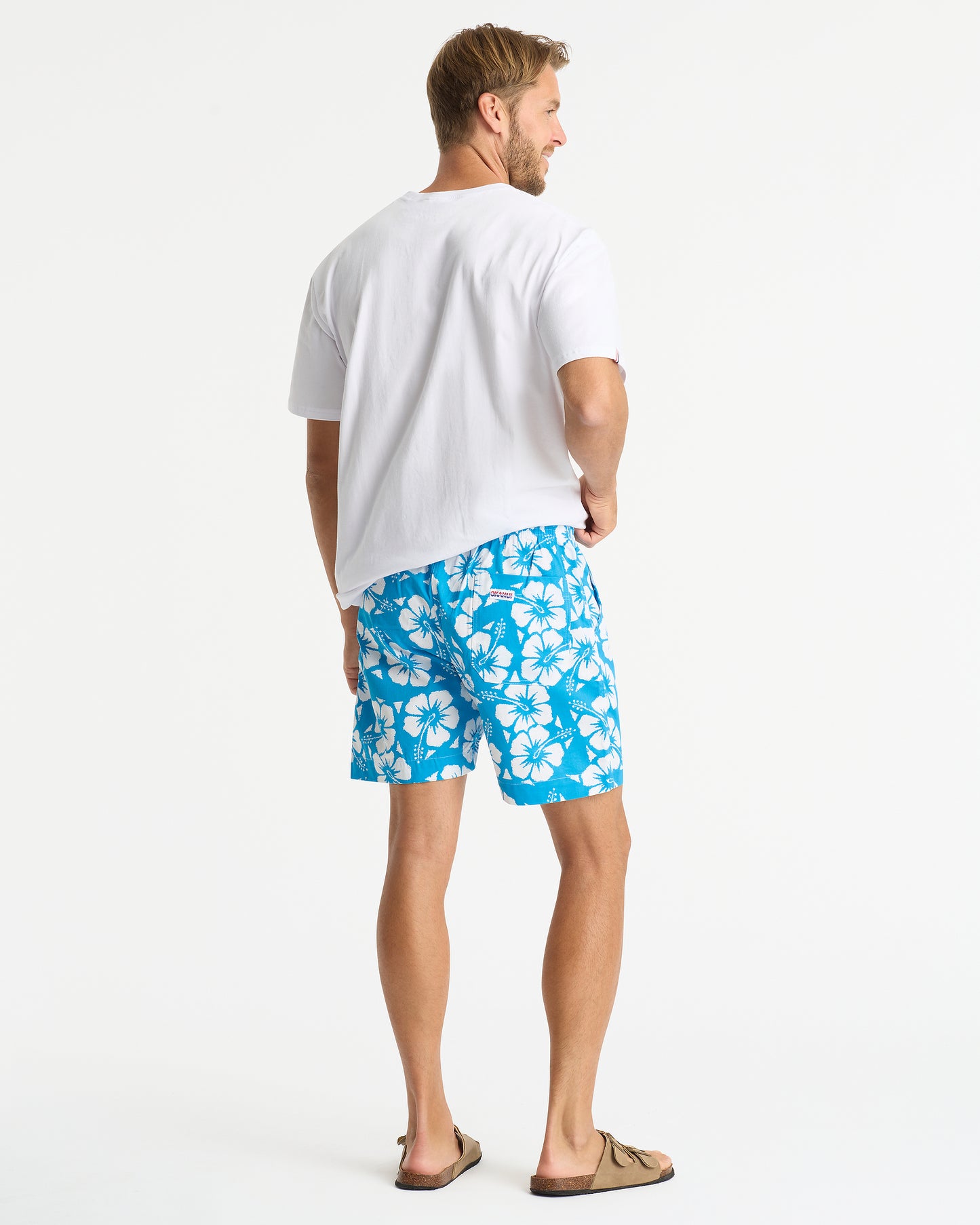 Mens - Classic Short Shorts - Hibiscus Sky