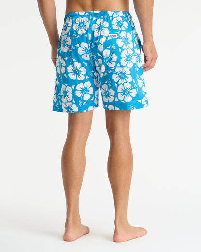 Mens - Classic Short Shorts - Hibiscus Sky