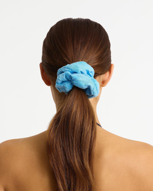 Weekend Terry Scrunchie - Hibiscus Azure