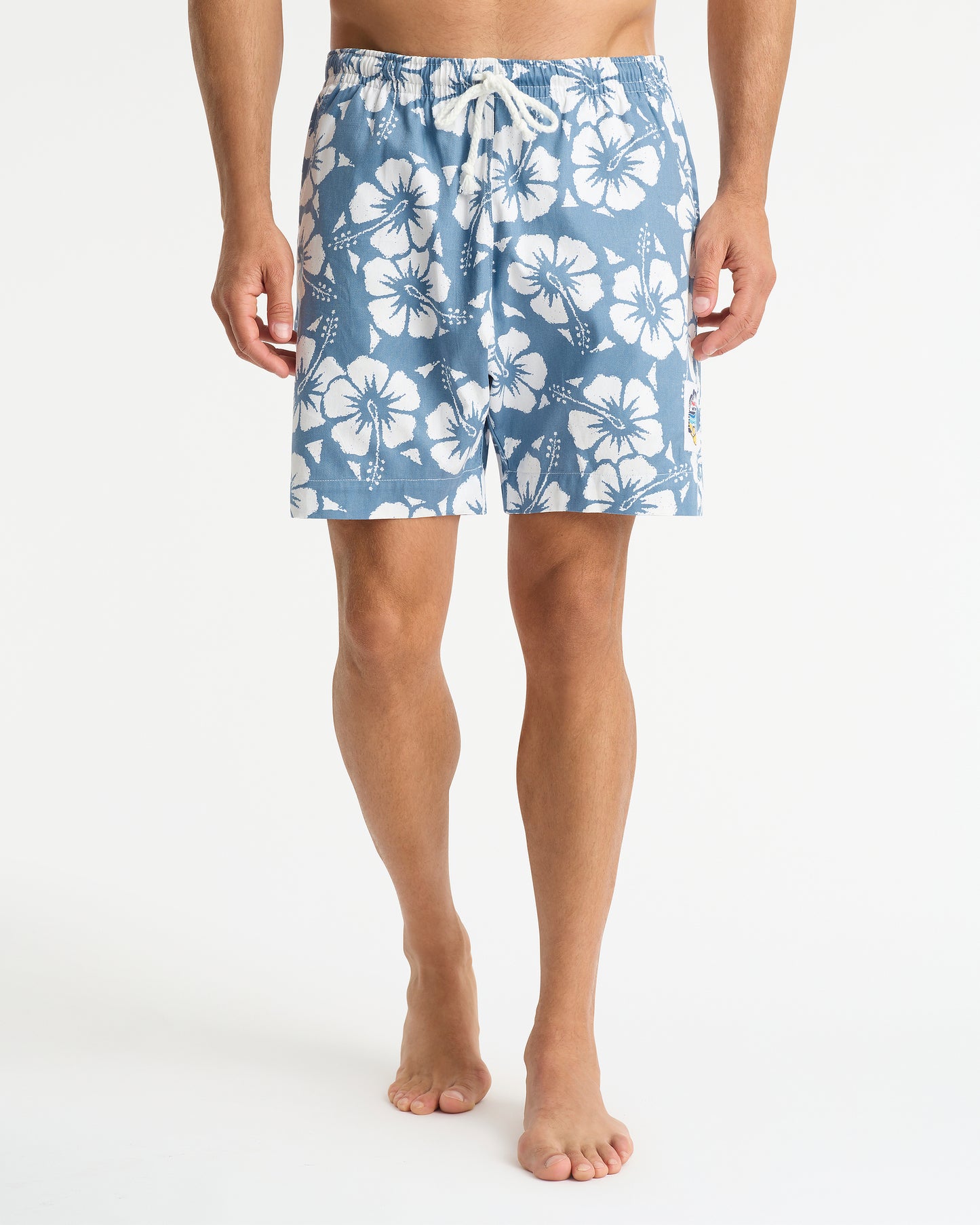 Mens - Classic Short Shorts - Hibiscus Steel