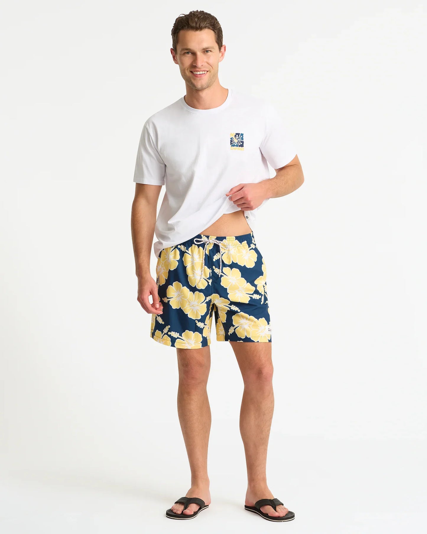 Mens Way Back When Swim Short - Navy Sun White