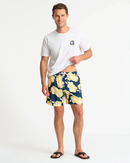 Mens Way Back When Swim Short - Navy Sun White