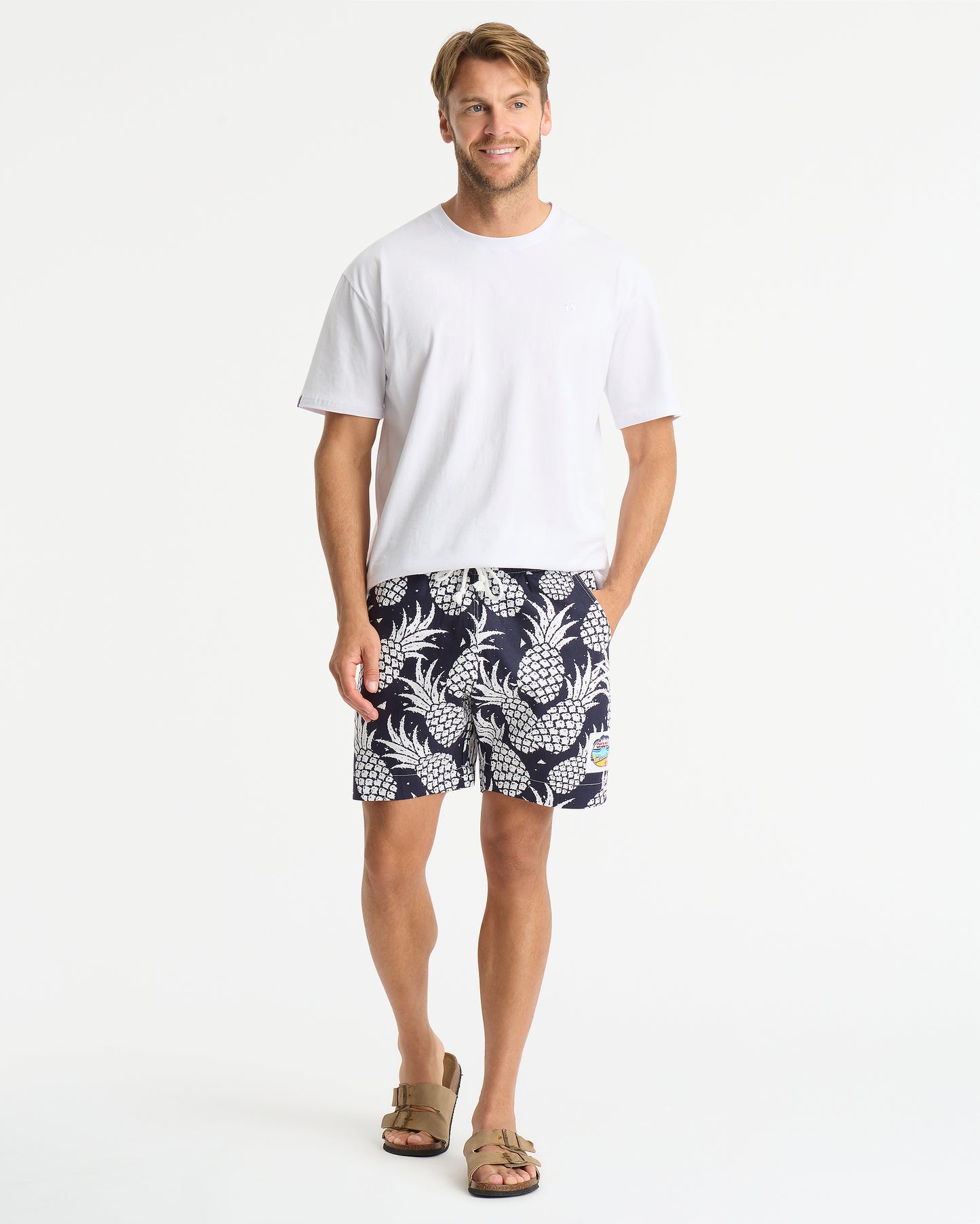 Mens - Classic Short Shorts - Pineapples Navy