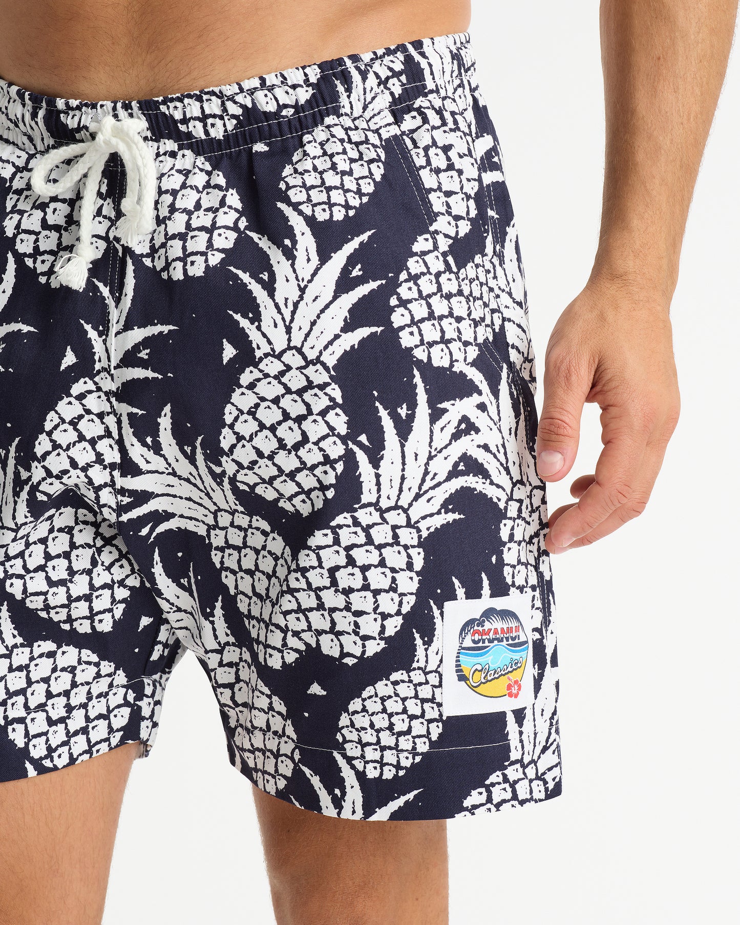 Mens - Classic Short Shorts - Pineapples Navy