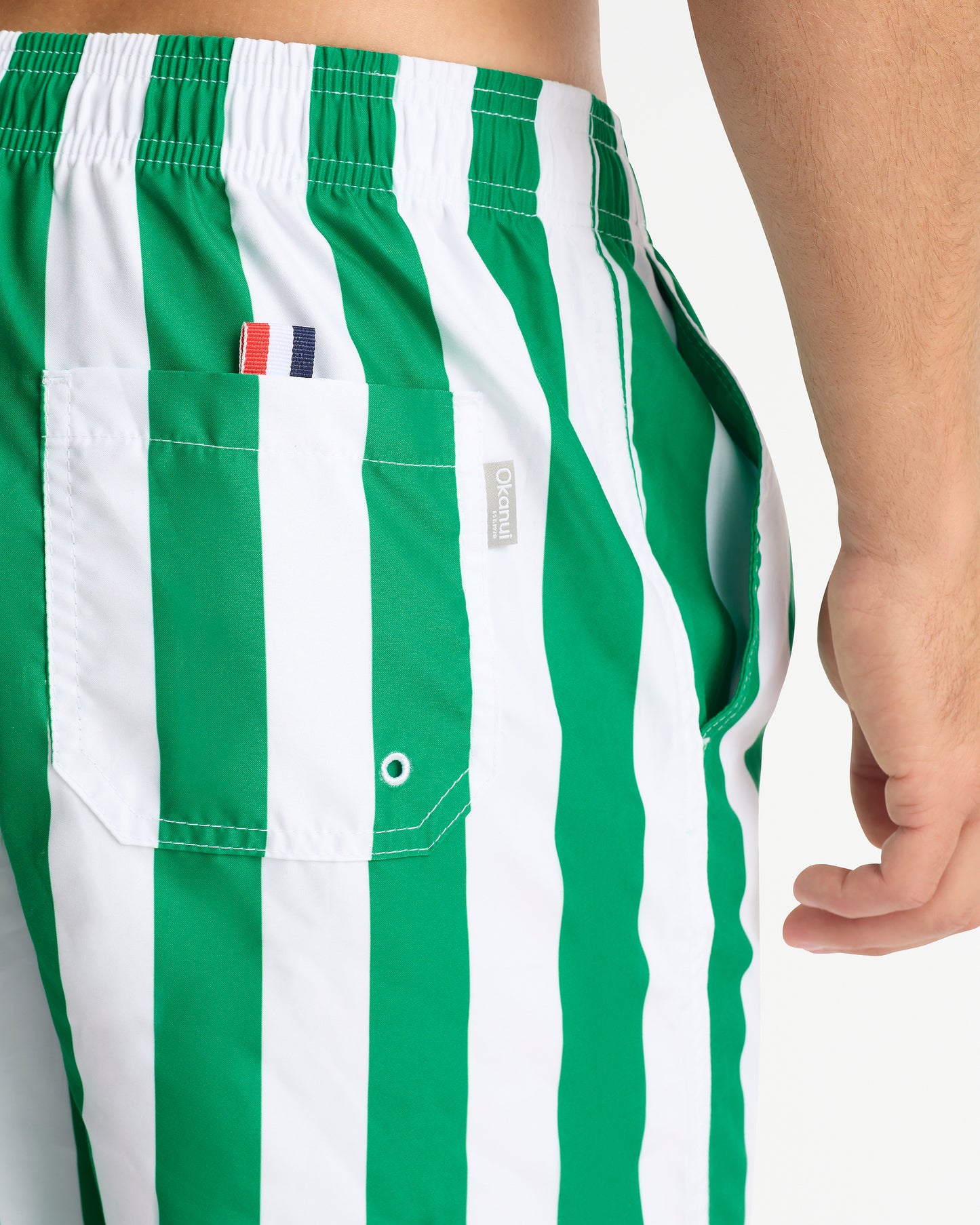 Mens - Swim Short - Classic Stripe Swim Short - Emerald