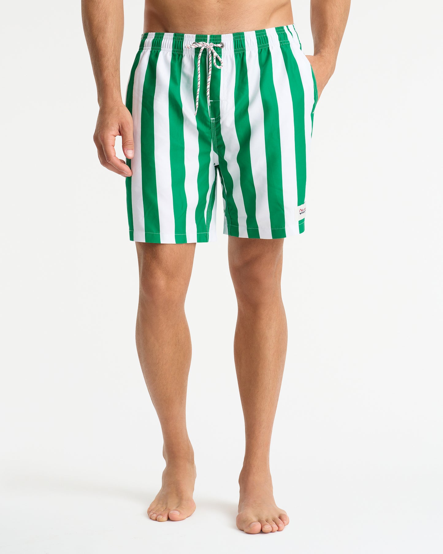 Mens - Swim Short - Classic Stripe Swim Short - Emerald