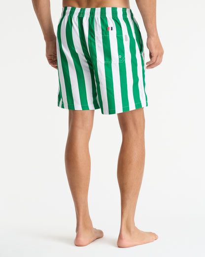 Mens - Swim Short - Classic Stripe Swim Short - Emerald