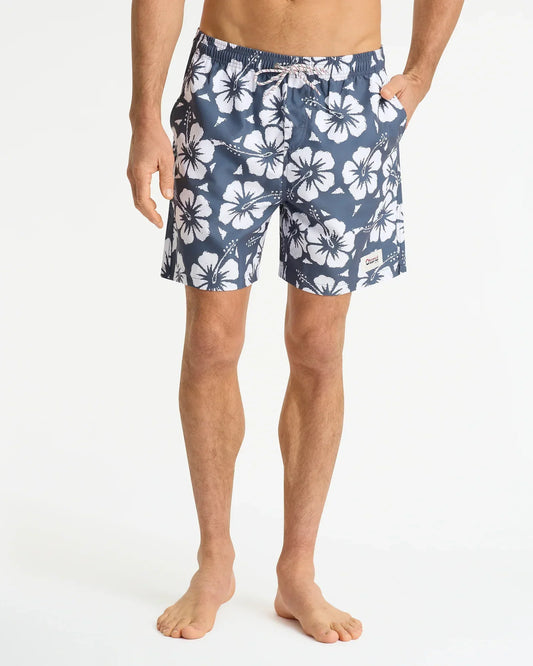 Mens Classic Swim Short - Hibiscus Iron