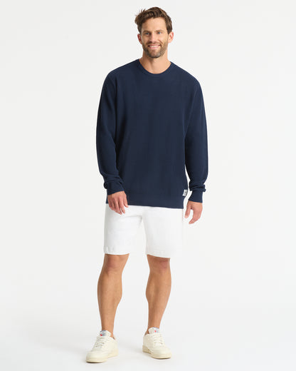Mens - Waffle Crew Sweater - Navy