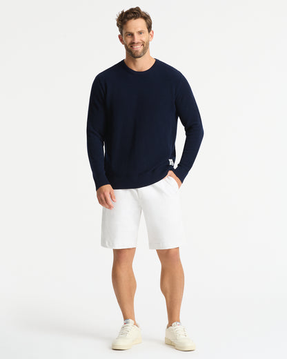 Mens - Waffle Crew Sweater - Navy