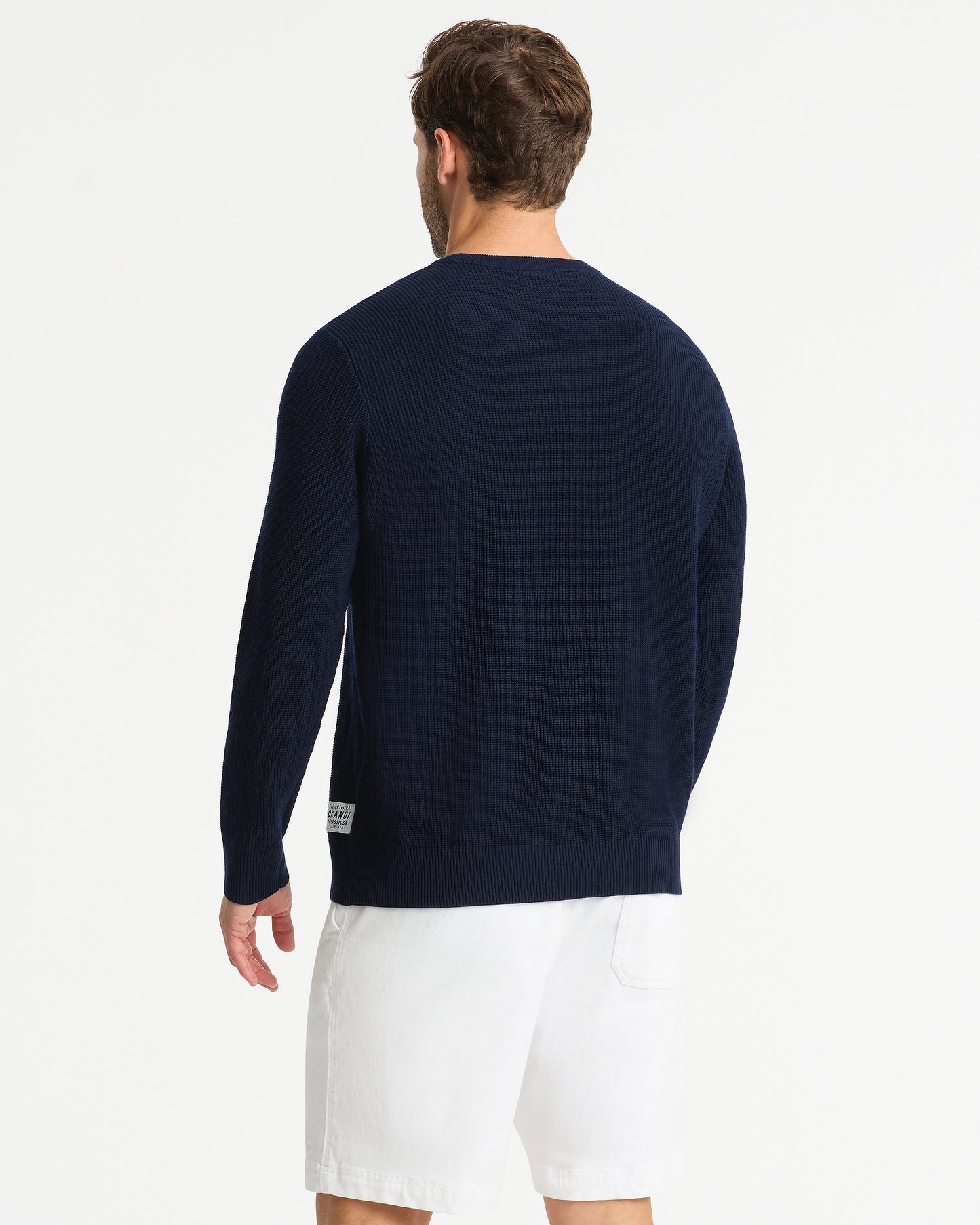 Mens - Waffle Crew Sweater - Navy