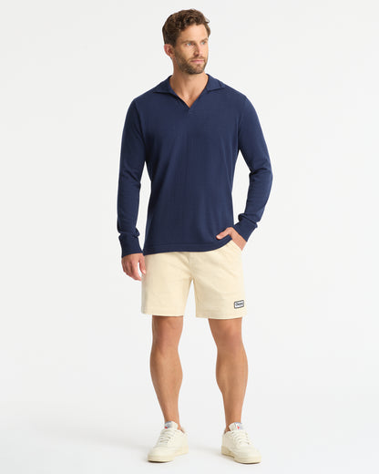 Mens - Dune LS Knit Polo - Navy