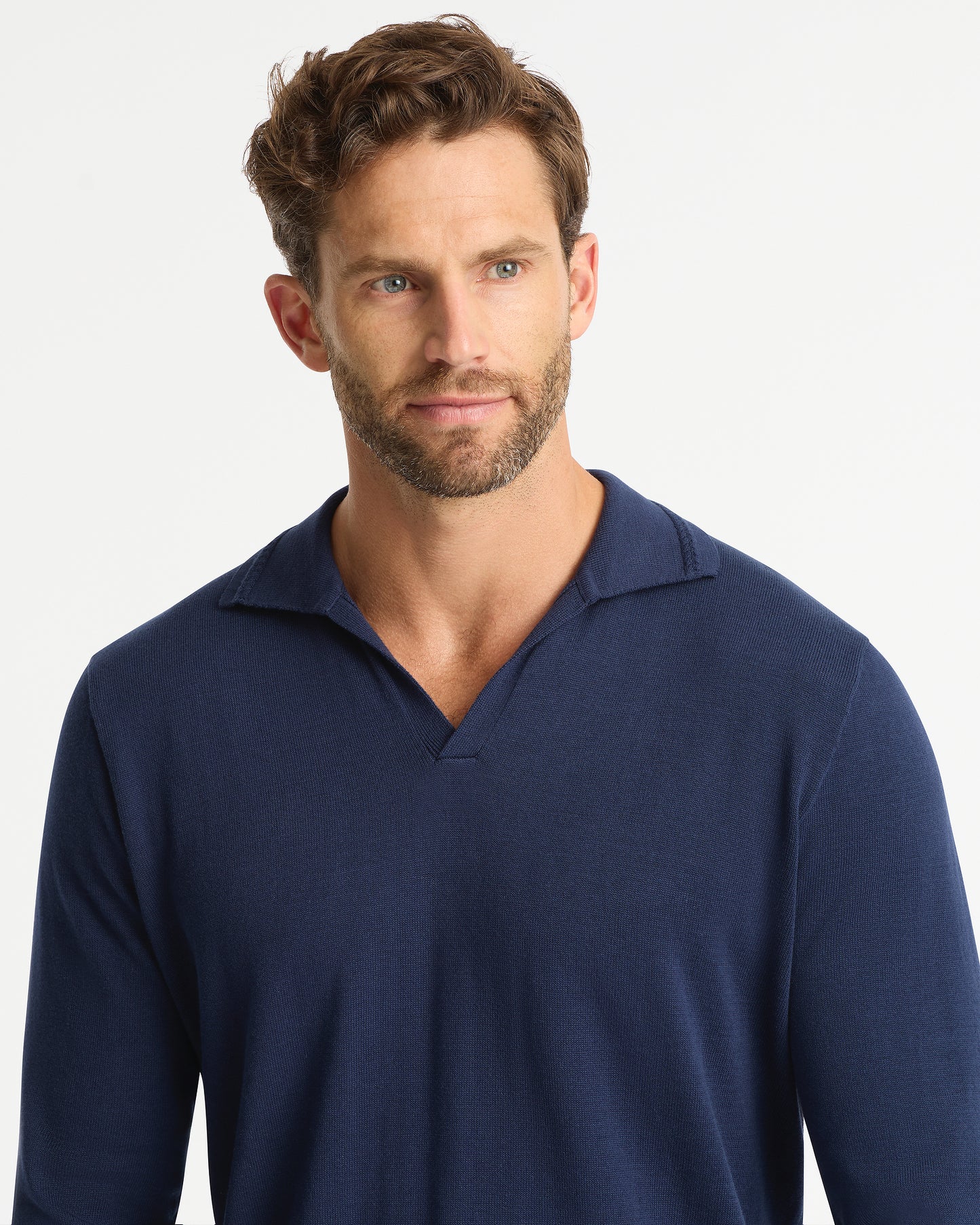 Mens - Dune LS Knit Polo - Navy