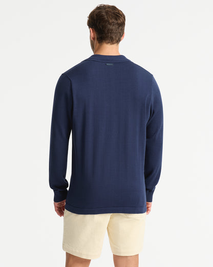 Mens - Dune LS Knit Polo - Navy