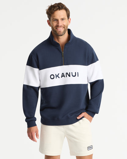 Mens - Heritage Half Zip - Navy White