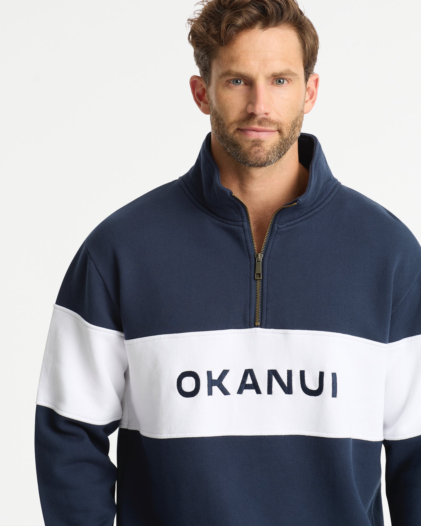 Mens - Heritage Half Zip - Navy White