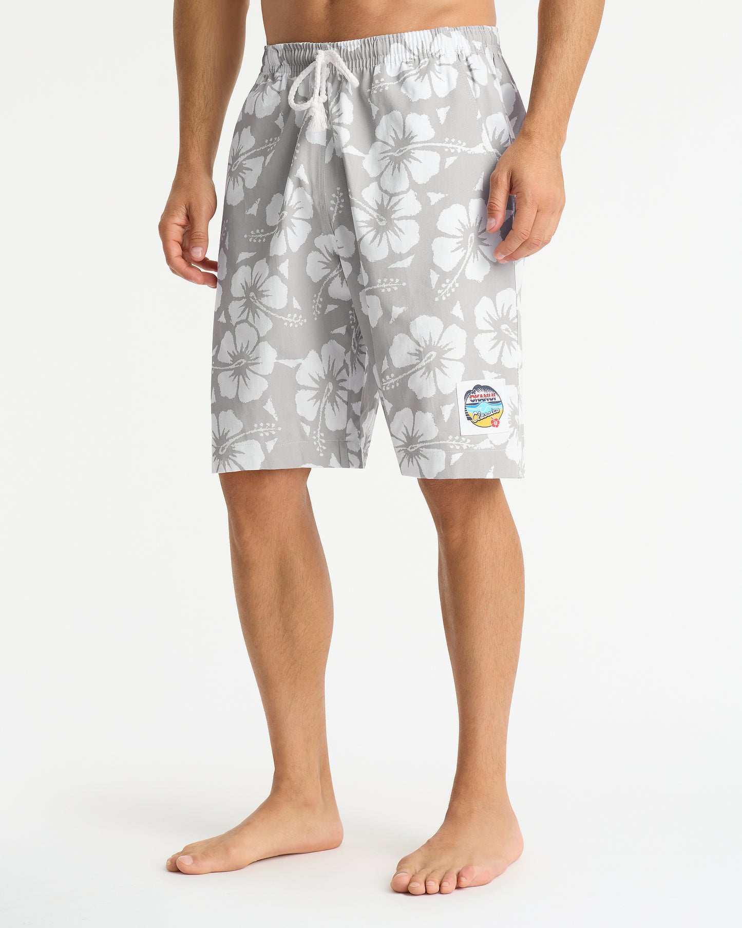 Mens - Classic Shorts - Hibiscus Cool Grey