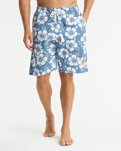 Mens - Classic Shorts - Hibiscus Steel