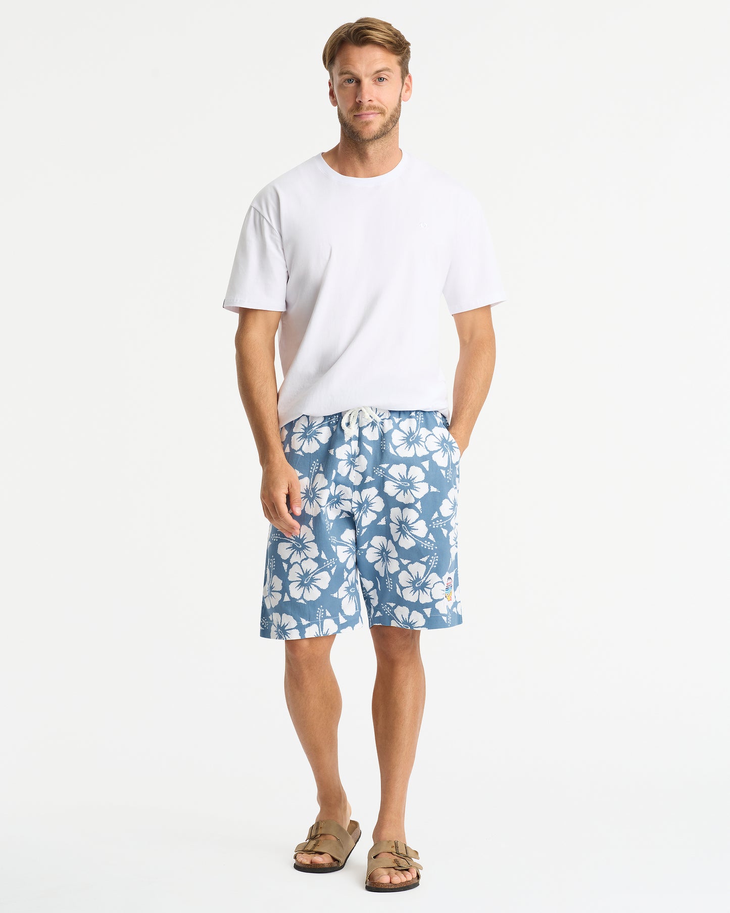 Mens - Classic Shorts - Hibiscus Steel