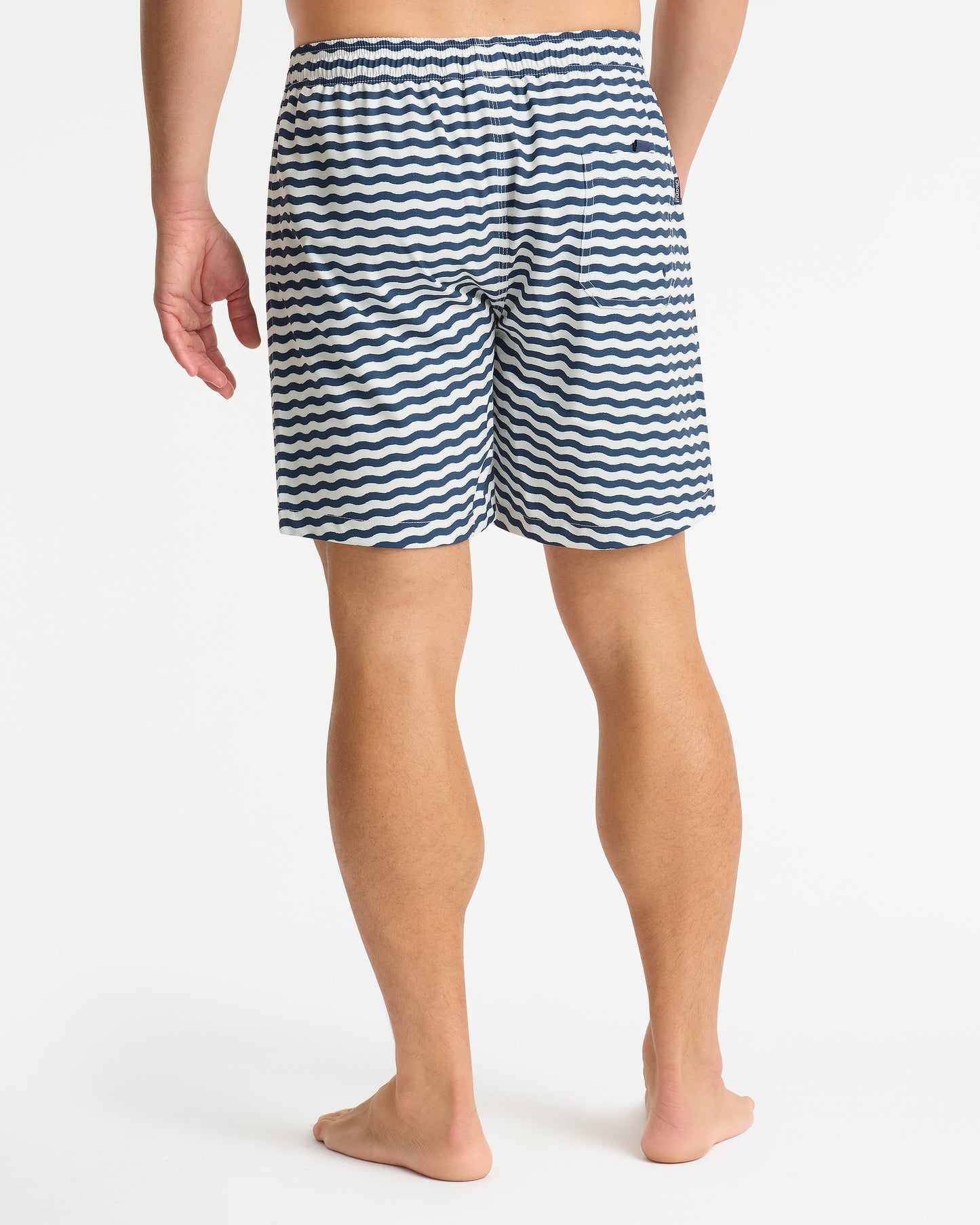Mens - Ripples Stripe Swim Short - Navy Stone