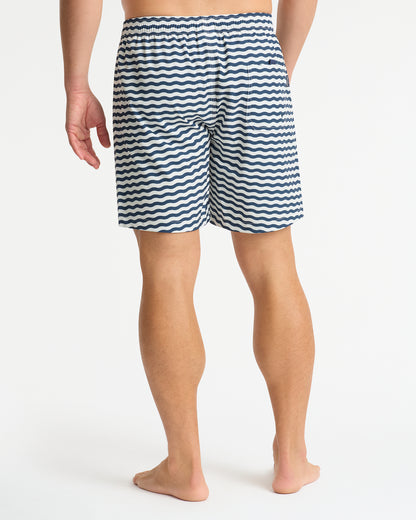 Mens - Ripples Stripe Swim Short - Navy Stone