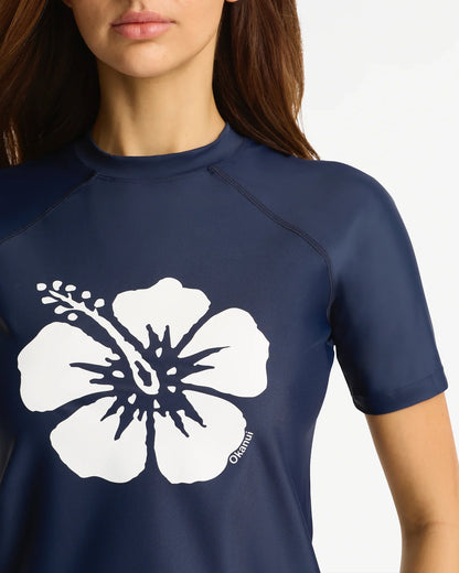 Womens Ikon Short Sleeve Rashie - Navy White