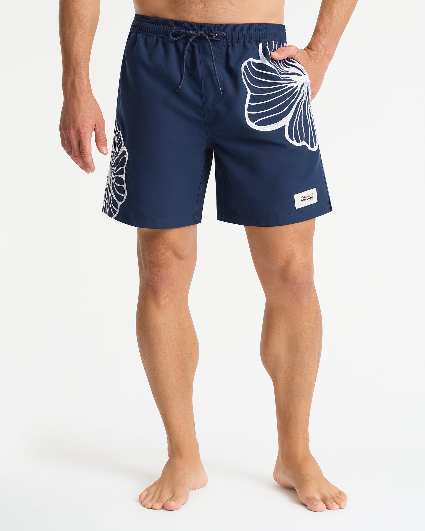 Mens - Quay Embroidered Swimshort - Navy