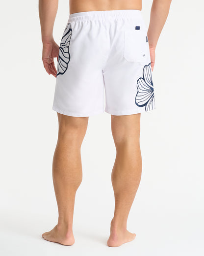 Mens - Quay Embroidered Swimshort - White