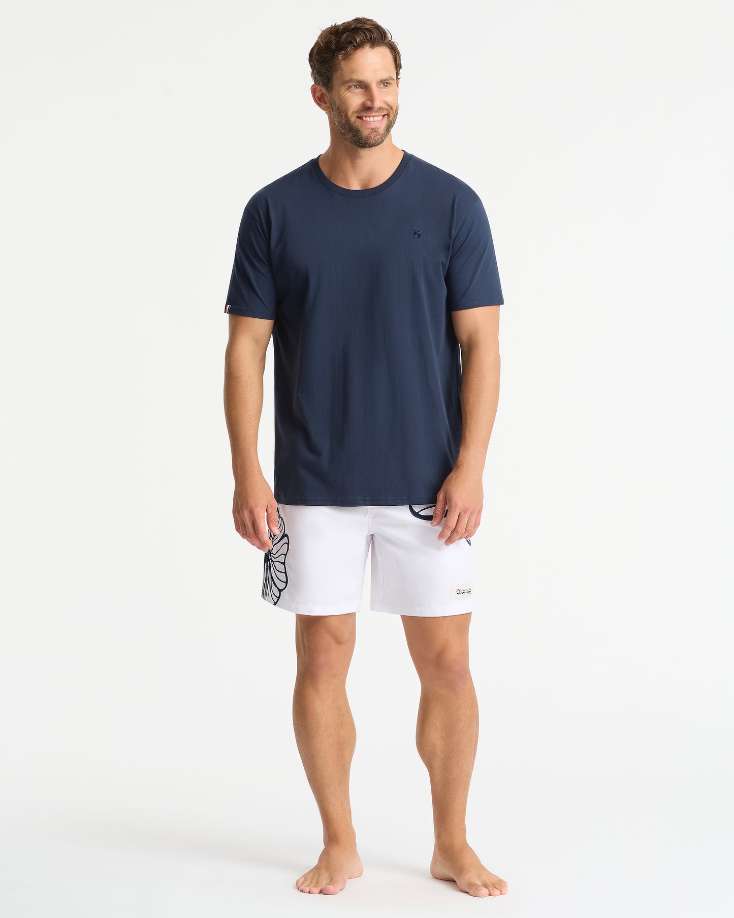Mens - Quay Embroidered Swimshort - White