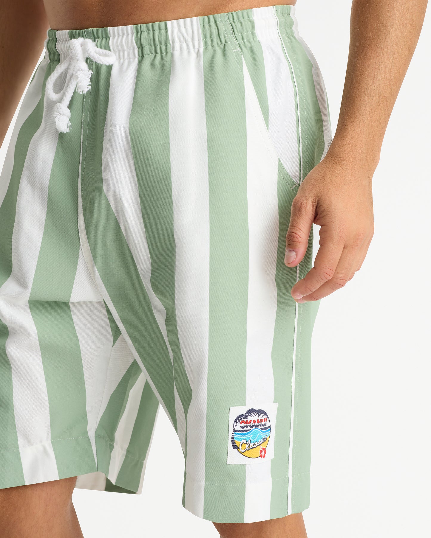 Mens - Classic Shorts - Stripe Mint