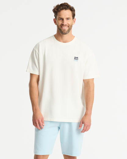 Mens - Ripple Boxy T'Shirt - Washed White