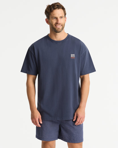 Mens - Ripple Boxy T'Shirt - Washed Navy