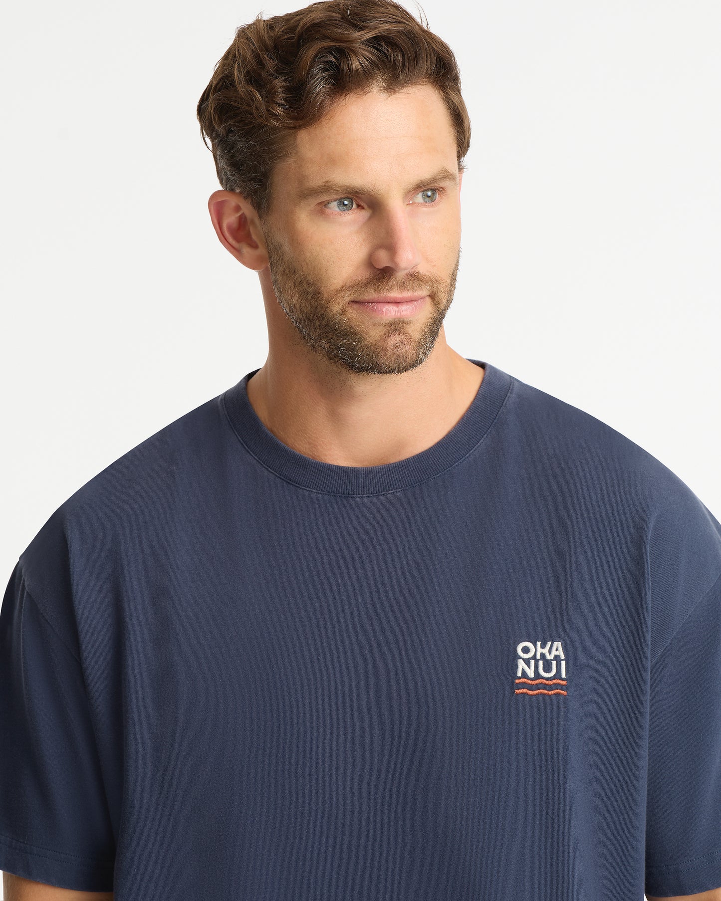 Mens - Ripple Boxy T'Shirt - Washed Navy