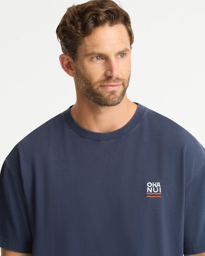 Mens - Ripple Boxy T'Shirt - Washed Navy