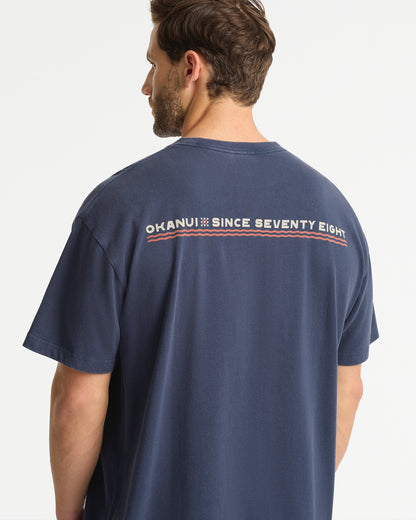 Mens - Ripple Boxy T'Shirt - Washed Navy